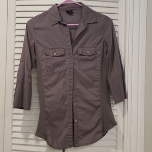 Casual Gray Button Down